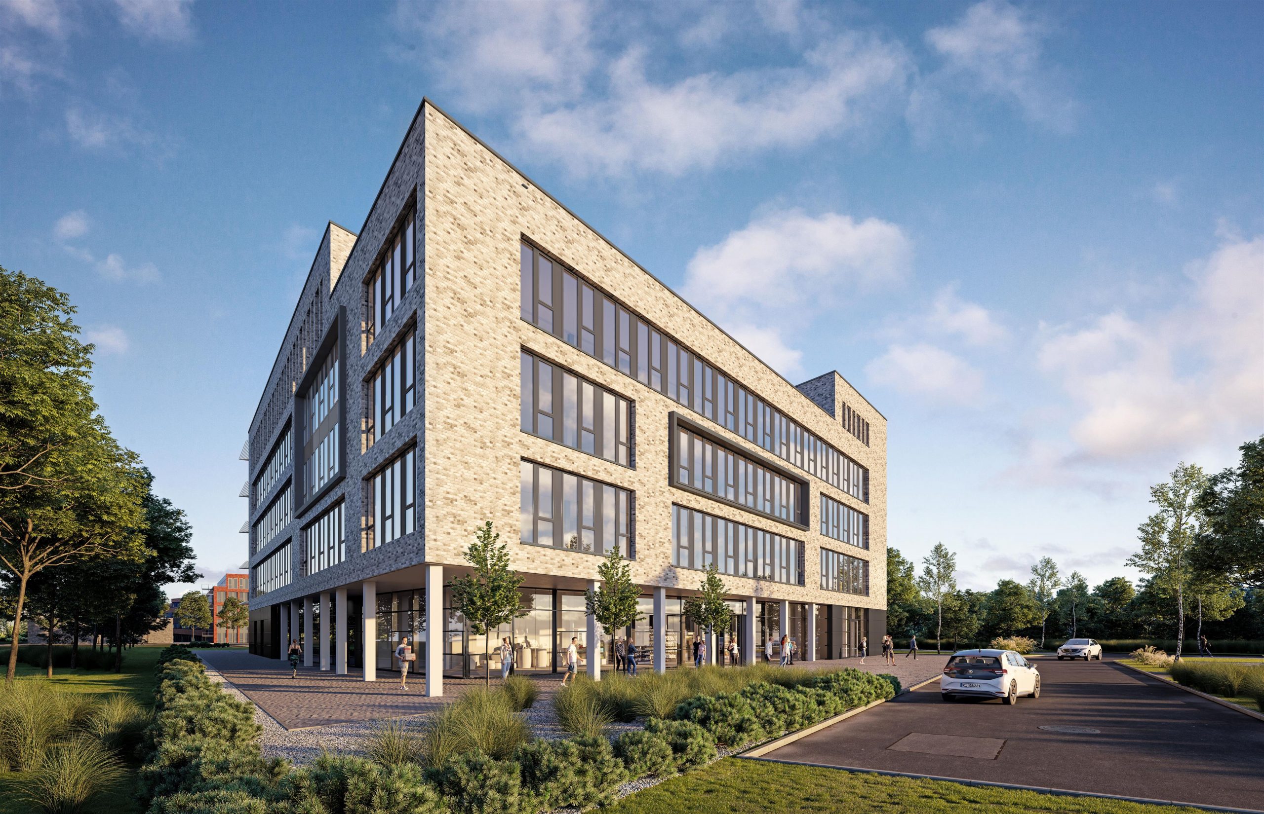 Neubau im Wissenschaftspark Kiel bietet modernste Büroräume auf 6.300 m² und Flächen zur öffentlichen Nahversorgung